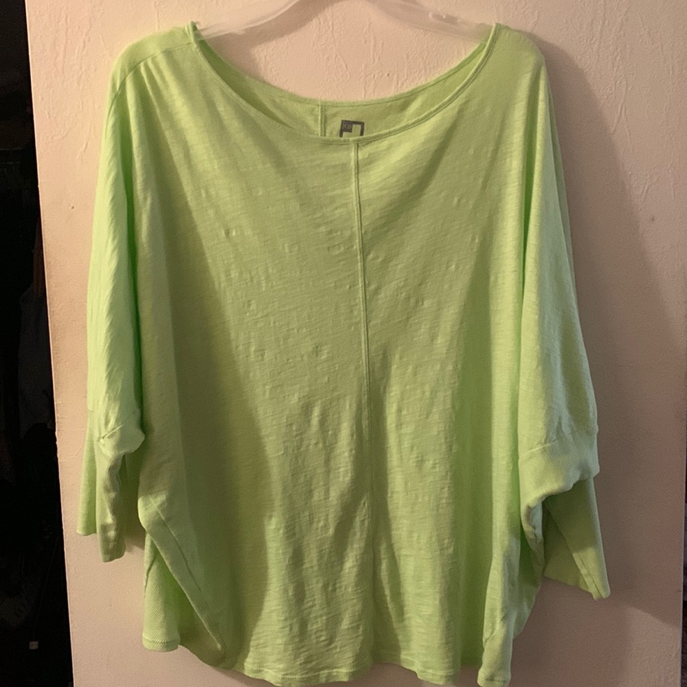 Blouse lime green JCP L bat wing